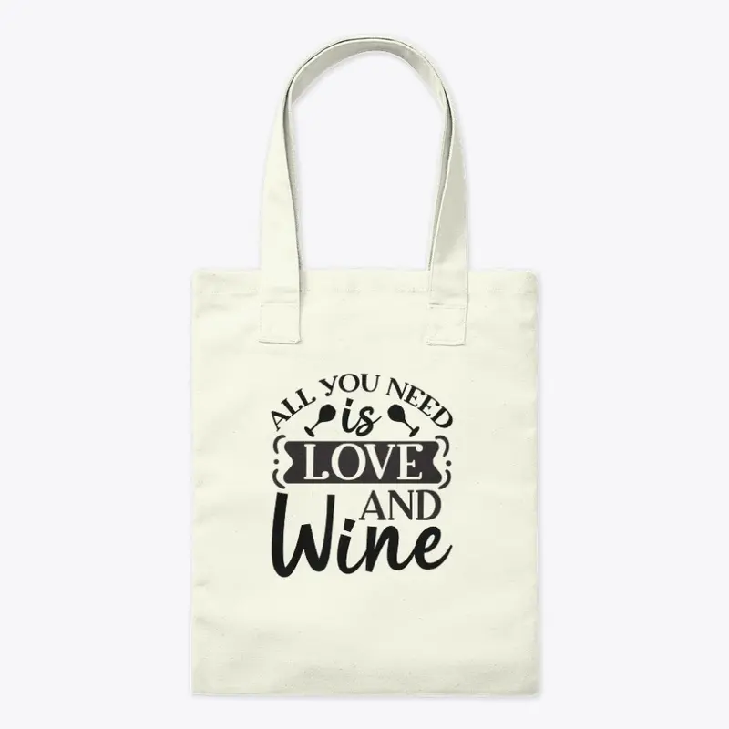 TOTE BAG "ALL YOU NEED IS LOVE & WINE